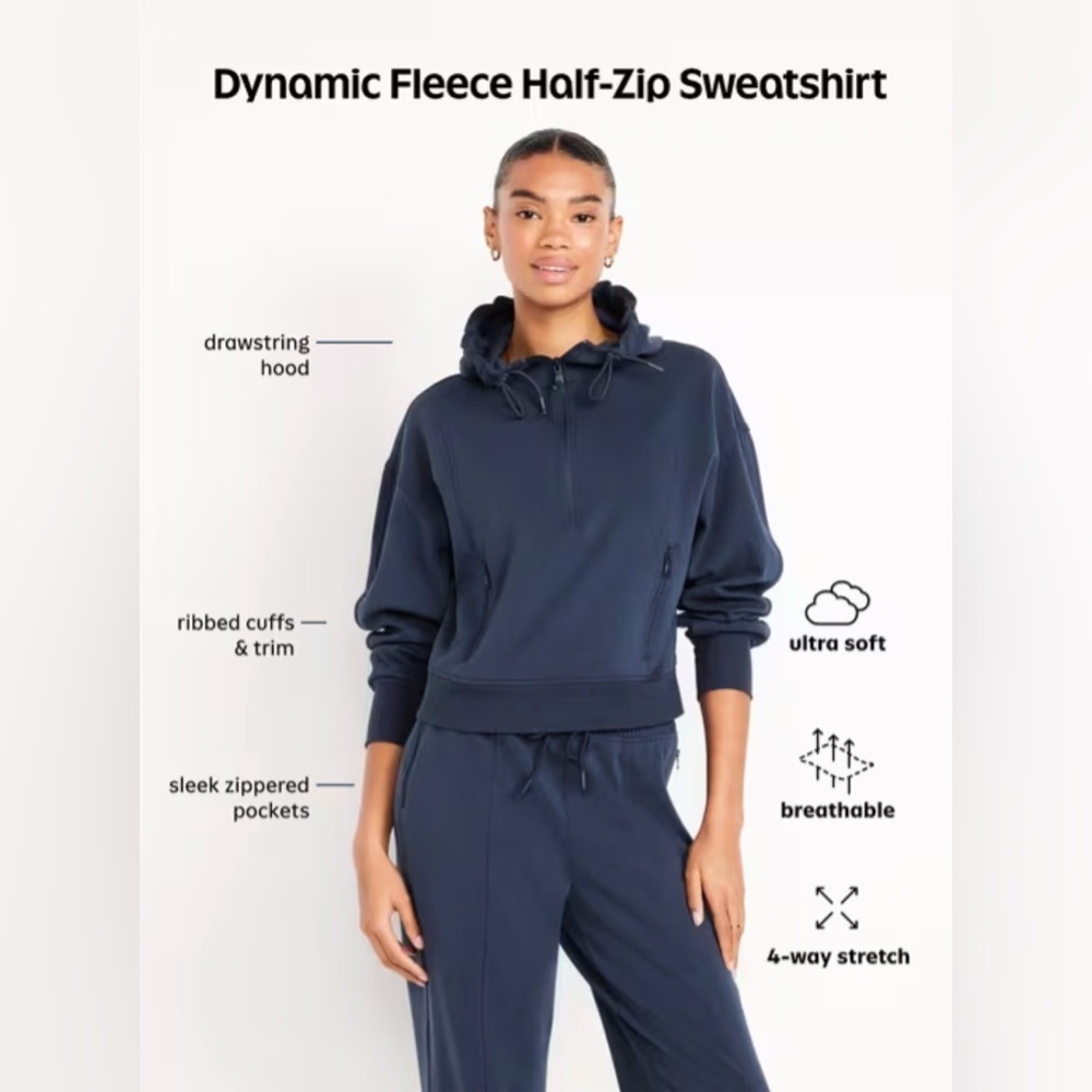 Half Zip Hoodie Sweatshirt - Picture 10 of 16